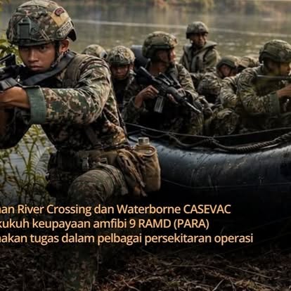 Poster latihan River Crossing dan Waterborne CASEVAC 9 RAMD PARA
